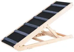 Dog Ramp, Folding Pet Ramp for Bed, Adjustable Dog Ramp for Small, Large, Old Dogs & Cats, Wooden Pet Ramp with 41.3" Long Ramp, Adjustable from 13.77" to 25.59", Suitable for Couch, Sofa, Car Dog Ramp, Folding Pet Ramp for Bed, Adjustable Dog Ramp for Small, Large, Old Dogs & Cats, Wooden Pet Ramp with 41.3" Long Ramp, Adjustable from 13.77" to 25.59", Suitable for Couch, Sofa, Car