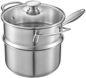 2.5 QT Saucepan with Steamer, Stainless Steel Saucepan with Glass Lid, Multipurpose Nonstick Stainless Steel Sauce Pot with Ergonomic Handle, Friendly for Oven, Dishwasher, Induction Cooker 2.5 QT Saucepan with Steamer, Stainless Steel Saucepan with Glass Lid, Multipurpose Nonstick Stainless Steel Sauce Pot with Ergonomic Handle, Friendly for Oven, Dishwasher, Induction Cooker