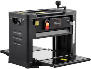 Thickness Planer, Single Speed, 13" Width Worktable Benchtop Planer, Double-Blade, 15-Amp 1800W Powerful Motor, 12" Extended Infeeding Table, Low Noise for both hard & soft wood material removal Thickness Planer, Single Speed, 13" Width Worktable Benchtop Planer, Double-Blade, 15-Amp 1800W Powerful Motor, 12" Extended Infeeding Table, Low Noise for both hard & soft wood material removal