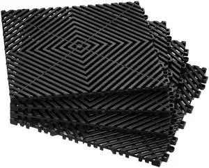 Interlocking Drainage Mat, 12 x 12 Modular Interlocking Cushion, 40 Pcs Splicing Drainage Mats, Non-Slip Black PP Drainage Floor Tile and Shower Mat, for Garage, Garden, Kitchen & Outdoor Interlocking Drainage Mat, 12 x 12 Modular Interlocking Cushion, 40 Pcs Splicing Drainage Mats, Non-Slip Black PP Drainage Floor Tile and Shower Mat, for Garage, Garden, Kitchen & Outdoor