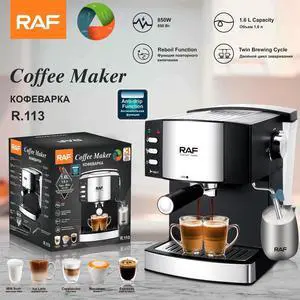 Compact Italian-style semi-automatic/automatic high-pressure steam espresso machine with milk frother Compact Italian-style semi-automatic/automatic high-pressure steam espresso machine with milk frother