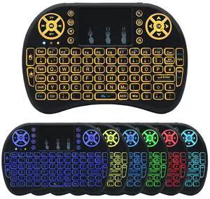 i8 Wireless Mini Keyboard & Air Mo Remote Lithium Battery, Tri-color Backlight, and RGB Running Light Effect i8 Wireless Mini Keyboard & Air Mo Remote Lithium Battery, Tri-color Backlight, and RGB Running Light Effect