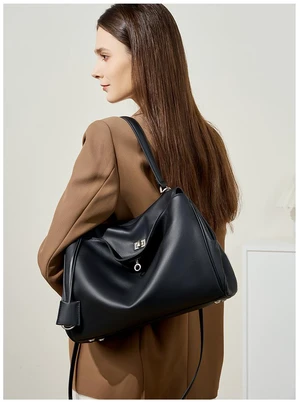 Women's Soft Genuine Leather Satchel Purses Top Handle Crossbody Bags Black Women's Soft Genuine Leather Satchel Purses Top Handle Crossbody Bags Black
