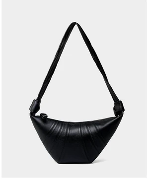 Sheepskin Diagonal Cross Wrapped Genuine Leather Dumpling Wrap Black Sheepskin Diagonal Cross Wrapped Genuine Leather Dumpling Wrap Black