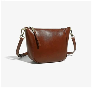 Genuine Leather Women Crossbody Handbag Chic Tote Bag Brown Genuine Leather Women Crossbody Handbag Chic Tote Bag Brown