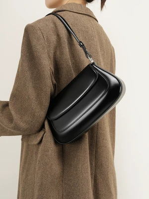 Genuine Leather Boston Shell Bag Shoulder Cross Shoulder Handbag Black Genuine Leather Boston Shell Bag Shoulder Cross Shoulder Handbag Black