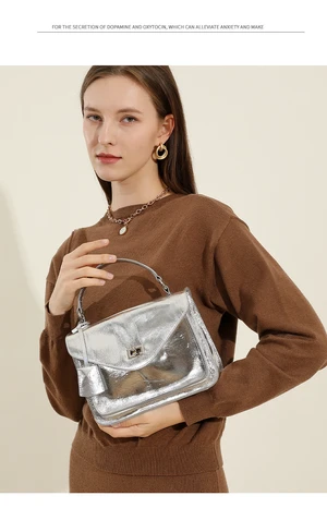 Genuine Leather Women Shoulder Handbag Tote Hobo Purses Handbag Silver Genuine Leather Women Shoulder Handbag Tote Hobo Purses Handbag Silver