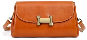 Women's Genuine Leather Tote Shoulder Handbag Orange Women's Genuine Leather Tote Shoulder Handbag Orange