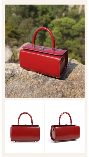 Genuine Leather Fashion Simple Shoulder Crossbody Women's Bag Red Genuine Leather Fashion Simple Shoulder Crossbody Women's Bag Red