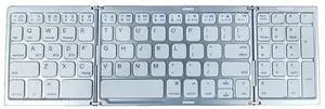Tri-fold Mini Wireless Bluetooth Keyboard Ultra-slim, Portable, and Universal for Ipad, Smartphones, and Laptops Silver Tri-fold Mini Wireless Bluetooth Keyboard Ultra-slim, Portable, and Universal for Ipad, Smartphones, and Laptops Silver