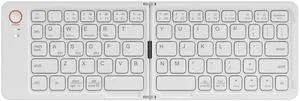 Wireless Foldable Bluetooth Keyboard Mini Portable Keyboard for Laptops, Smartphones, and Office White Wireless Foldable Bluetooth Keyboard Mini Portable Keyboard for Laptops, Smartphones, and Office White