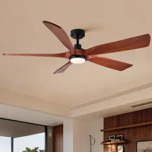 60" American Black Walnut Solid Wood Ceiling Fan with Light and Remote Control, Noiseless, Dimmable, 3CCT, 6 Speeds Reversible, Quiet DC Ceiling Fans for Indoor or Covered Outdoor Use, ETL Listed 60" American Black Walnut Solid Wood Ceiling Fan with Light and Remote Control, Noiseless, Dimmable, 3CCT, 6 Speeds Reversible, Quiet DC Ceiling Fans for Indoor or Covered Outdoor Use, ETL Listed