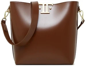 Women's Genuine Leather Tote Shoulder Handbag Brown Women's Genuine Leather Tote Shoulder Handbag Brown