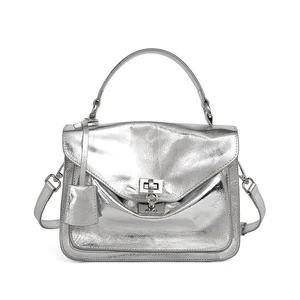 Genuine Leather Women Shoulder Handbag Tote Hobo Purses Handbag Silver Genuine Leather Women Shoulder Handbag Tote Hobo Purses Handbag Silver