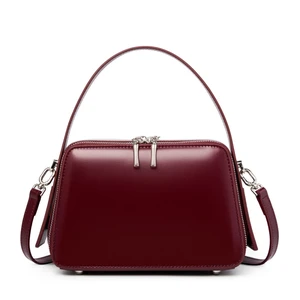 Genuine Leather Cute Tote Handbags Crossbody Bag with Long Strap Red Genuine Leather Cute Tote Handbags Crossbody Bag with Long Strap Red