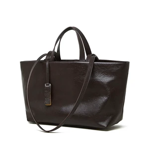 Women Genuine Leather Tote Purse Shoulder Bag Brown Women Genuine Leather Tote Purse Shoulder Bag Brown