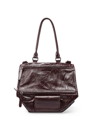 Genuine Leather Ladies' Shoulder Bag Brown Genuine Leather Ladies' Shoulder Bag Brown