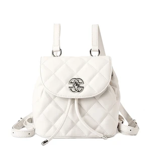 Genuine Leather Fashion Backpack Large Capacity Backpack White Genuine Leather Fashion Backpack Large Capacity Backpack White