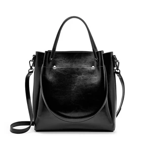 Genuine Leather Fashion Retro Messenger Bag Women's Handbag Black Genuine Leather Fashion Retro Messenger Bag Women's Handbag Black