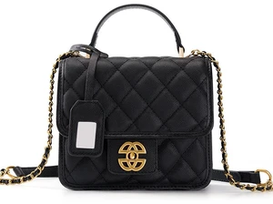 Genuine Leather Crossbody Bags for Women Trendy Ladies Shoulder Purse Satchel HandBag with Chain Strap Black Genuine Leather Crossbody Bags for Women Trendy Ladies Shoulder Purse Satchel HandBag with Chain Strap Black