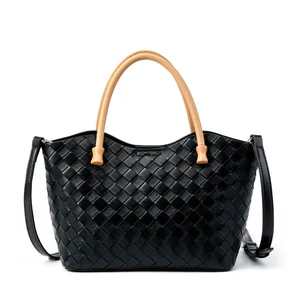 Genuine Leather Women's Handbag Ladies Shoulder Tote Bag Black Genuine Leather Women's Handbag Ladies Shoulder Tote Bag Black