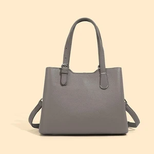 Genuine Leather Women Shoulder Crossbody Bag Grey Genuine Leather Women Shoulder Crossbody Bag Grey