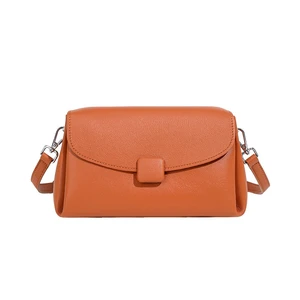 Genuine Leather Women Large Casual Handbag Orange Genuine Leather Women Large Casual Handbag Orange
