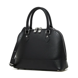 Genuine Leather Women Large Capacity Top-handle Hobo Bag Black Genuine Leather Women Large Capacity Top-handle Hobo Bag Black