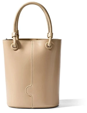 Genuine Leather Ladies' Bucket Bag Shoulder Bag Apricot Genuine Leather Ladies' Bucket Bag Shoulder Bag Apricot