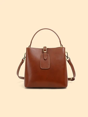 Genuine Leather Women Tote Bag Soft Handbags Brown Genuine Leather Women Tote Bag Soft Handbags Brown