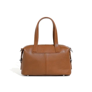 Genuine Leather Women's Handbag Vintage Boston Handbag Brown Genuine Leather Women's Handbag Vintage Boston Handbag Brown