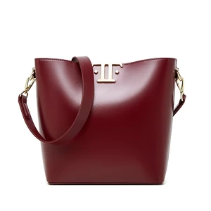 Women's Genuine Leather Tote Shoulder Handbag Red Women's Genuine Leather Tote Shoulder Handbag Red