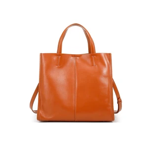 Women Genuine Leather Handbag Orange Women Genuine Leather Handbag Orange
