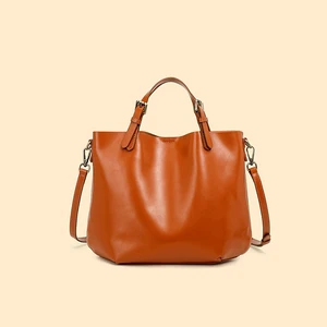 Genuine Leather Women Top Handle Shoulder Purses and Handbags Orange Genuine Leather Women Top Handle Shoulder Purses and Handbags Orange