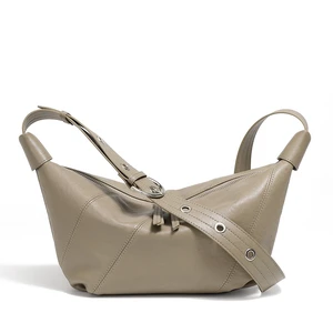 Ladies' Genuine Leather Shell Bag Grey Ladies' Genuine Leather Shell Bag Grey