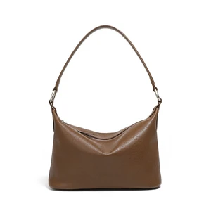 Genuine Leather Women Western Shoulder Handbag Brown Genuine Leather Women Western Shoulder Handbag Brown