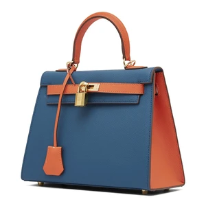 Genuine Leather Women Top Handle Shoulder Purses and Handbags Blue Genuine Leather Women Top Handle Shoulder Purses and Handbags Blue