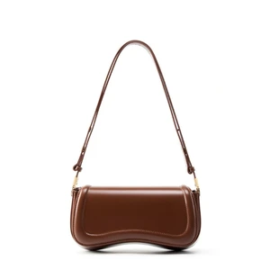 Genuine Leather Ladies' Crossbody Bag Brown Genuine Leather Ladies' Crossbody Bag Brown