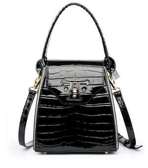 Women Genuine Leather Handbags Crocodile Pattern Handheld Cross Bag Black Women Genuine Leather Handbags Crocodile Pattern Handheld Cross Bag Black
