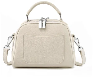 Genuine Leather Small Tote Bag for Women Trendy Shoulder Handbag White Genuine Leather Small Tote Bag for Women Trendy Shoulder Handbag White