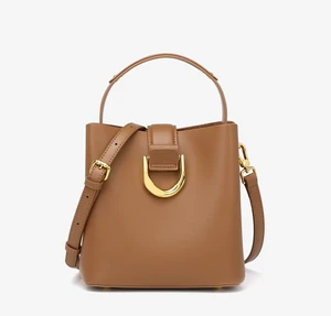 Genuine Leather Large Capacity Crossbody Bag Brown Genuine Leather Large Capacity Crossbody Bag Brown