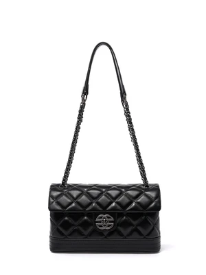 Genuine Leather Small Square Bag Black Genuine Leather Small Square Bag Black