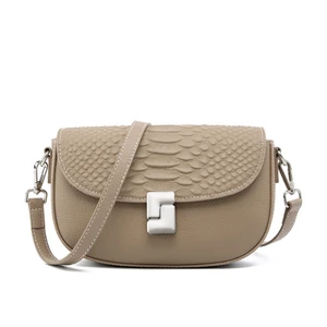Ladies' Genuine Leather Crossbody Bag Large Capacity Small Square Bag Grey Ladies' Genuine Leather Crossbody Bag Large Capacity Small Square Bag Grey
