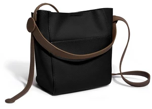 Genuine Leather Crossbody Bag Large Capacity Shoulder Bag Black Genuine Leather Crossbody Bag Large Capacity Shoulder Bag Black