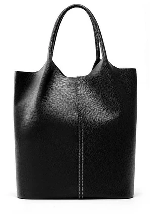 Ladies' Large Capacity Genuine Soft Leather Tote Bag Black Ladies' Large Capacity Genuine Soft Leather Tote Bag Black
