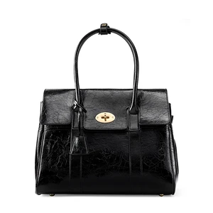 Large Capacity Soft Genuine Leather Tote Bag Black Large Capacity Soft Genuine Leather Tote Bag Black