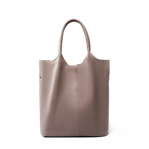 Ladies' Large Capacity Genuine Soft Leather Tote Bag Grey Ladies' Large Capacity Genuine Soft Leather Tote Bag Grey
