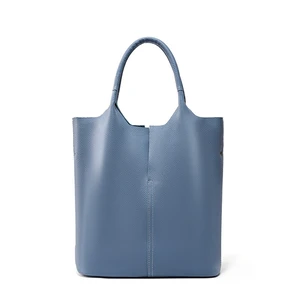 Ladies' Large Capacity Genuine Soft Leather Tote Bag Blue Ladies' Large Capacity Genuine Soft Leather Tote Bag Blue