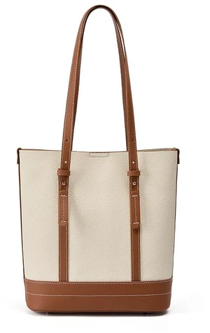 Genuine Leather Women Tote Bag and Shoulder Bag White Genuine Leather Women Tote Bag and Shoulder Bag White