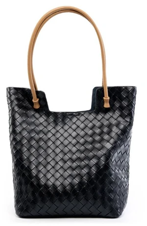 Women's Woven Bag Large Capacity Cowhide Handbag Black Women's Woven Bag Large Capacity Cowhide Handbag Black